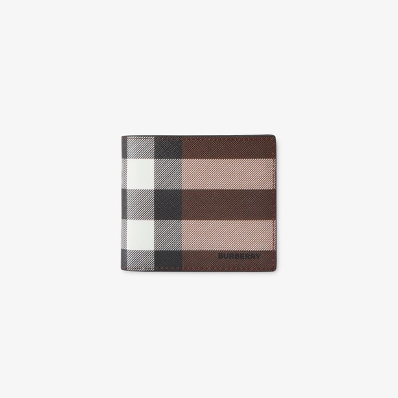 Burberry Brown and Black Checkered Men's Wallet - Picture 1 of 9